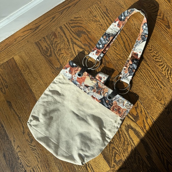 Tapestry Cat Print Canvas Tote Bag - Picture 4 of 9